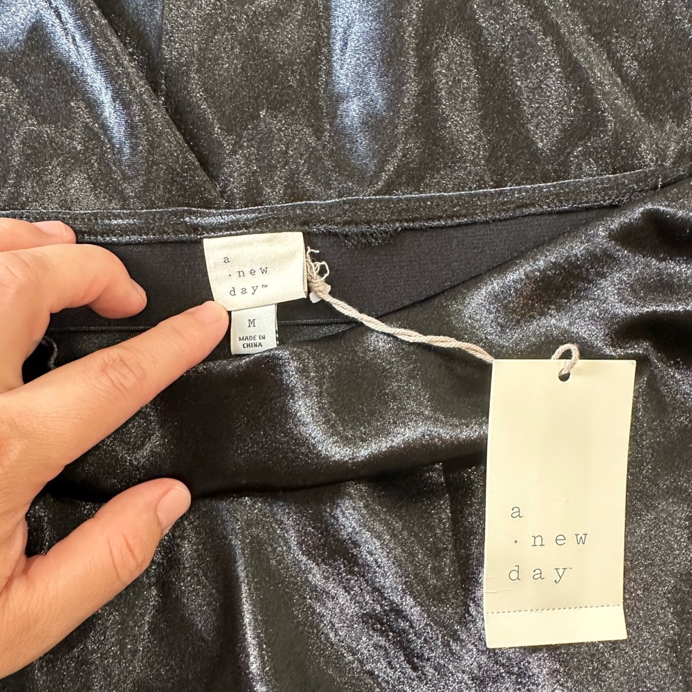 A New Day Black Shine Midi Skirt - Picture 3 of 8
